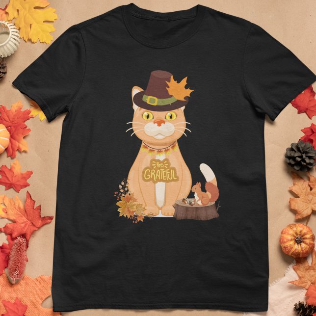 Erntedank Cat Lover T-Shirt (Thanksgiving Cat Themed T-Shirt)