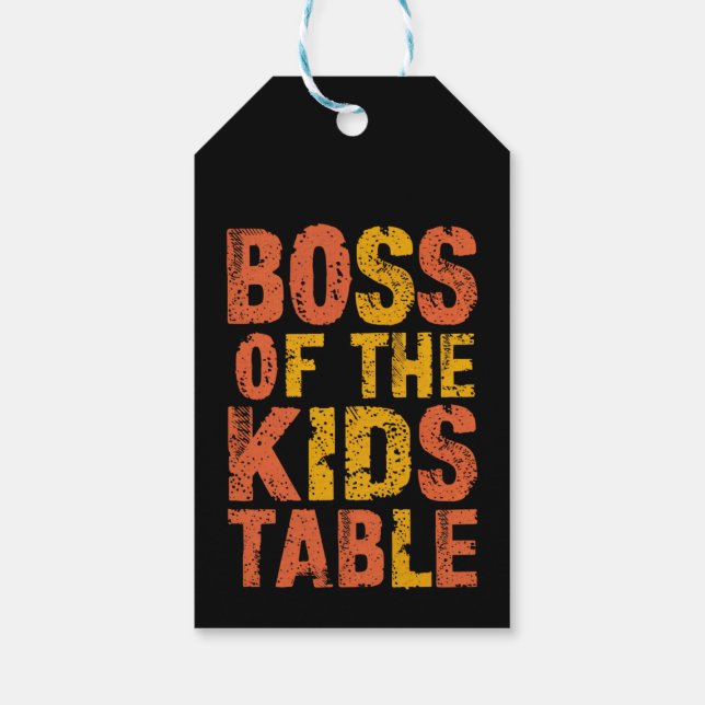 Erntedank-Chef der Kinder-Tabelle Türkei Tag Geschenkanhänger (Rückseite)