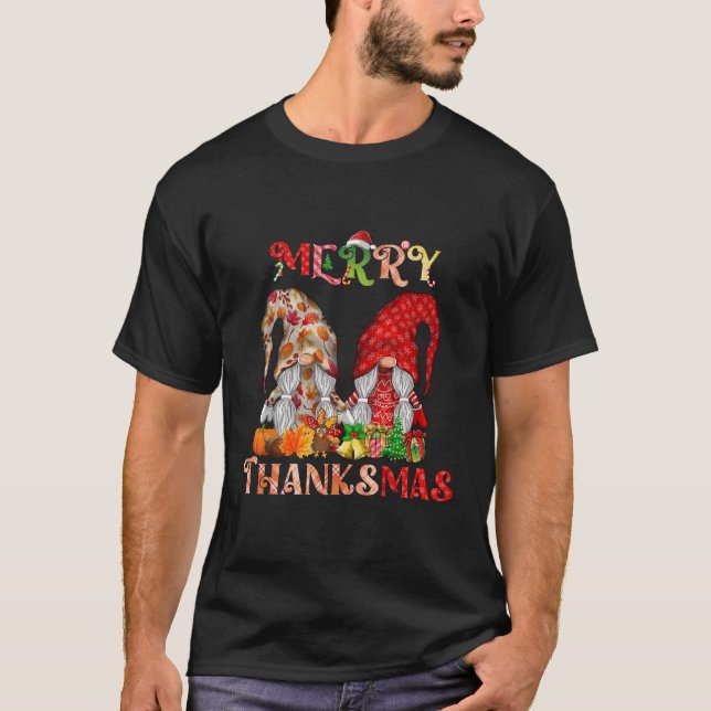 Erntedank Christmas Frory Thanksmas Gnomes T-Shirt (Vorderseite)