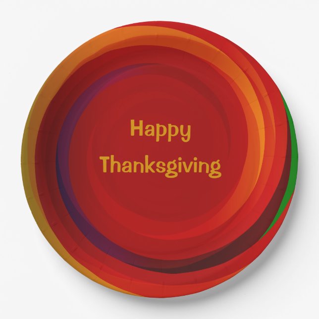 Erntedank Circular Spiral Geometric Spiral Pappteller (Vorderseite)