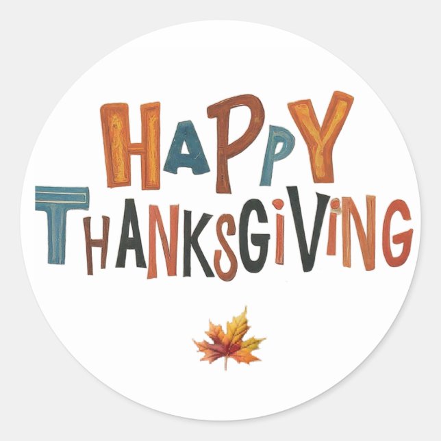 Erntedank Classic Round Stickers (Vorderseite)