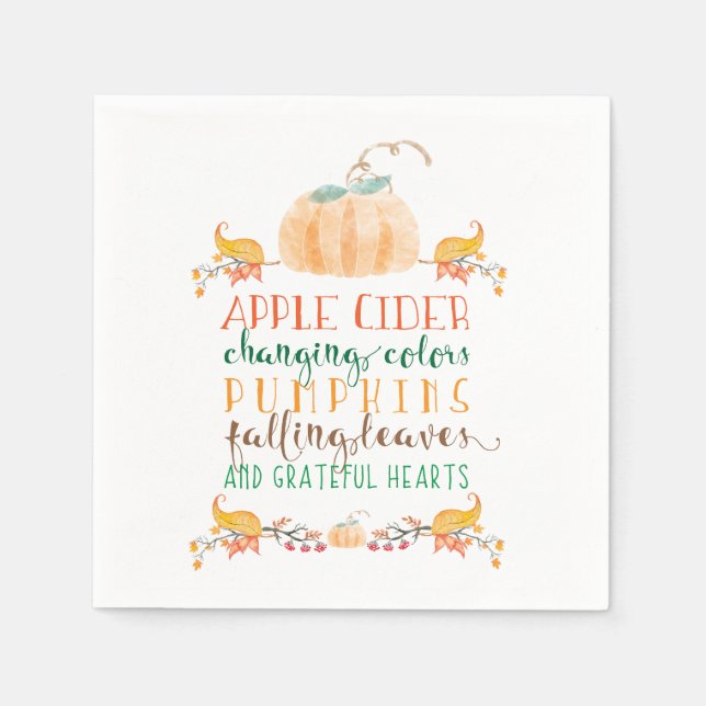 Erntedank Cocktail Paper Napkins Serviette (Vorderseite)