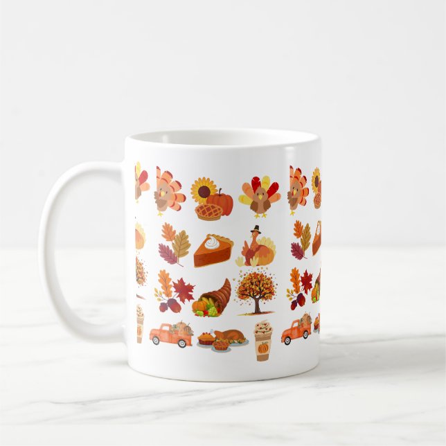 Erntedank-Collage Kaffeetasse (Links)