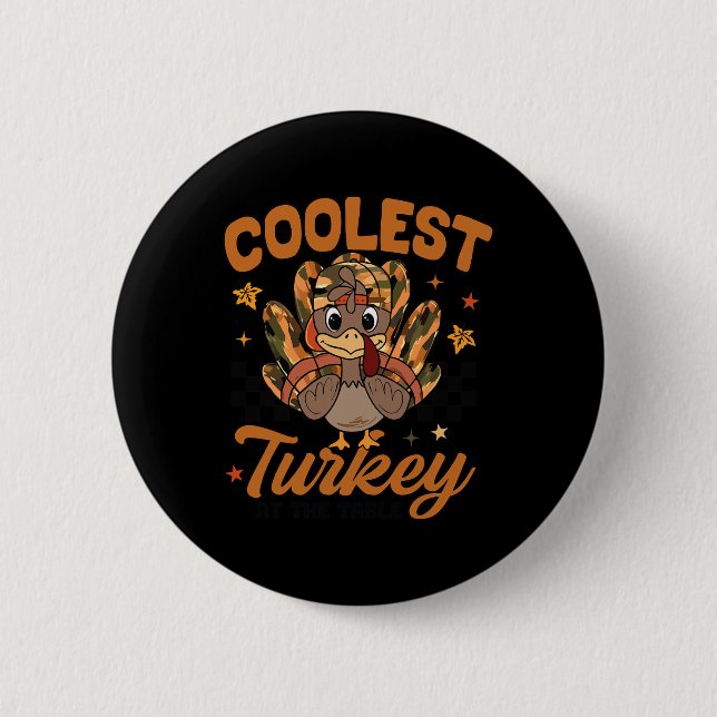 Erntedank Coolste Türkei bei Tisch Kleinkind B Button (Vorderseite)