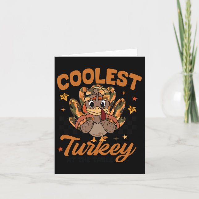 Erntedank Coolste Türkei bei Tisch Kleinkind B Karte (Vorderseite)