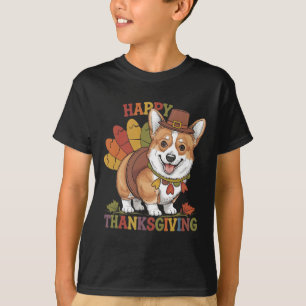Erntedank-Corgi-Hund Truthahn T-Shirt
