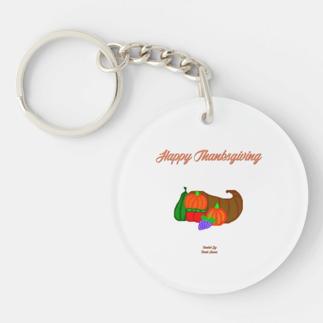 Erntedank Cornucopia Circle Key Chain Schlüsselanhänger (Vorderseite)