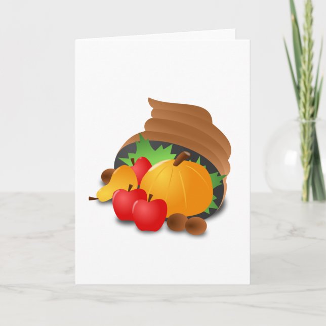 Erntedank Cornucopia Feiertagskarte (Vorderseite)