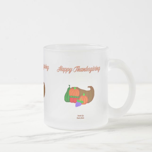 Erntedank Cornucopia Kleine Mattierte Tasse aus Gl (Rechts)