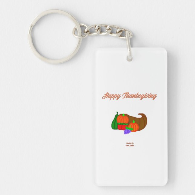 Erntedank Cornucopia Rectangle Schlüsselkette Schlüsselanhänger (Vorderseite)