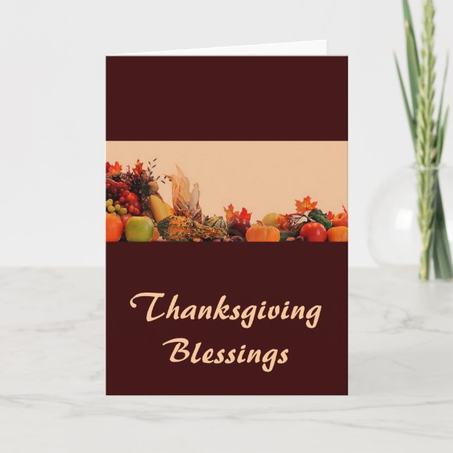 Erntedank/Cornucopie Feiertagskarte (Vorderseite)