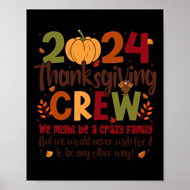 Erntedank Crew 2024 Türkei Fall Familie Matching Poster (Vorne)
