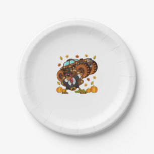 Erntedank Dabbing Turkey Monster Truck Pappteller