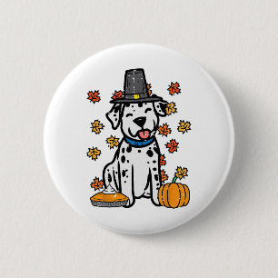 Erntedank Dalmatiner Niedlich Herbst Herbst Hunde  Button