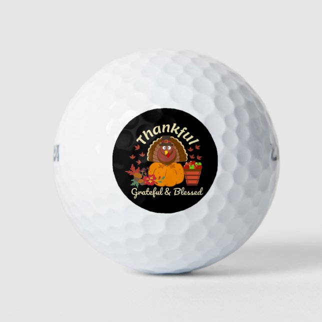 Erntedank Dankbar und gesegnet Golfball (Vorderseite)