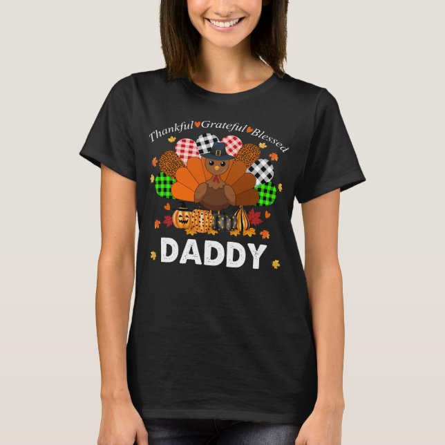 Erntedank Dankbarkeit dankbar, gesegnet Daddy T-Shirt (Vorderseite)