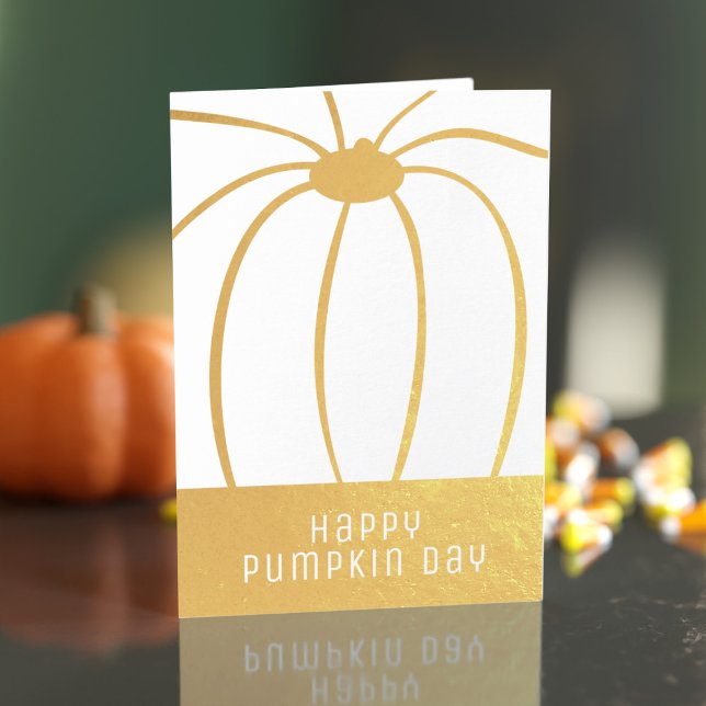 Erntedank Dankeschön für Sie Pumpkin Foil Card Folienkarte (Happy Pumpkin Day! )