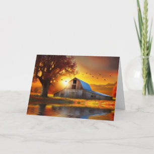 Erntedank Day Barn Herbstfarben im Land Karte