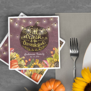 Erntedank Day Dinner Party Pumpkin String Light Serviette