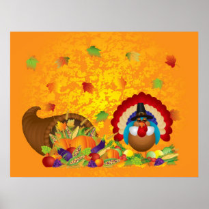 Erntedank Day Fall Bountiful Ernte Cornucopia Poster