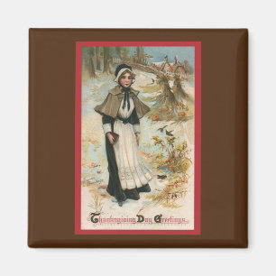Erntedank Day Greetings mit einer Pilgerin Magnet