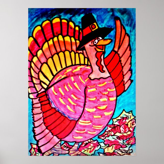 ERNTEDANK DAY HAPPY TURKEY Poster (Vorne)