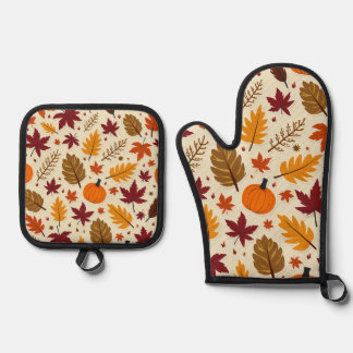 Erntedank Day Oven Mitt und Pot Holder Ofenhandschuh & Topflappen-Set