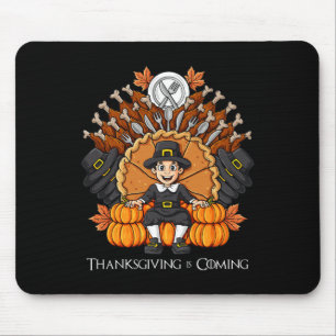 Erntedank Day Pilgrim Throne Fun Boys Girls Kind Mousepad