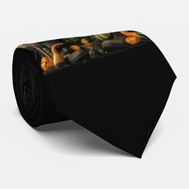 Erntedank Day Szene mit Bench und Fall Ernte Krawatte (Gerollt)