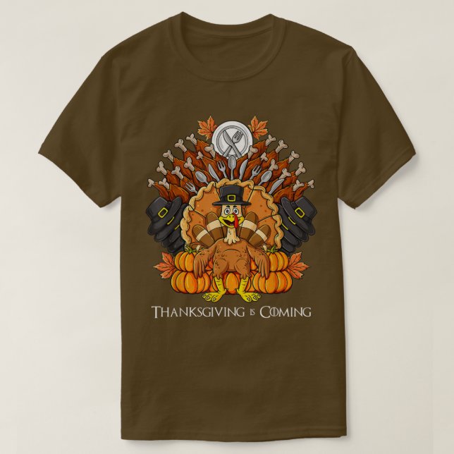 Erntedank Day Turkey Throne Funny Boys Girls Ki T-Shirt (Design vorne)