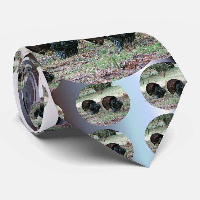 Erntedank Day Wilde Truthähne in einem offenen Fel Krawatte (Gerollt)