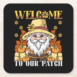 Erntedank Day Willkommen bei unserem Patch Gnome Rechteckiger Pappuntersetzer
