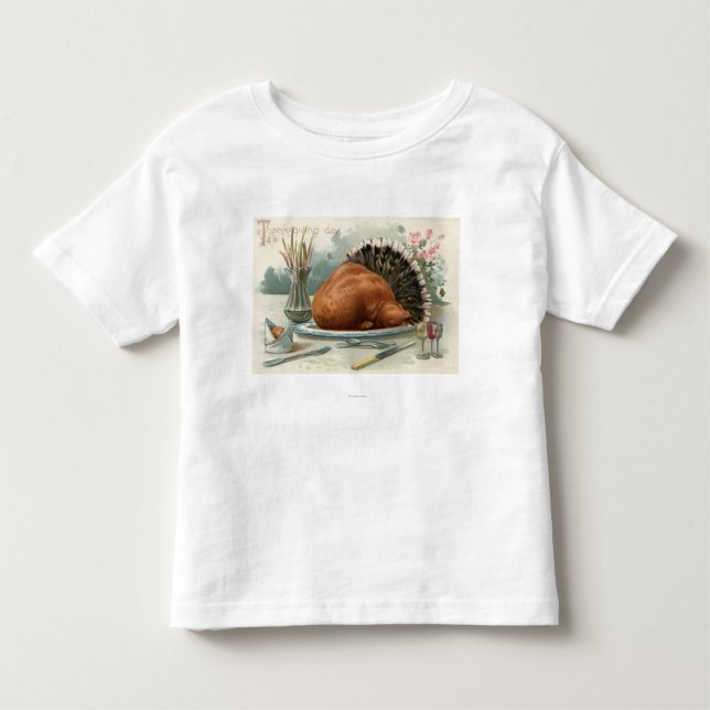 Erntedank DayA Dressed Turkey for dinner Kleinkind T-shirt (Vorderseite)