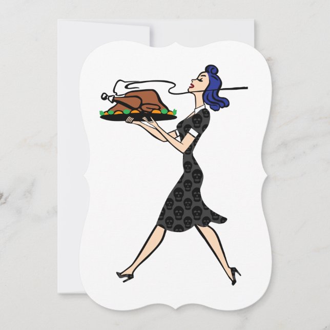 Erntedank der 50er Jahre, Hausfrau Feiertagskarte (Vorderseite)