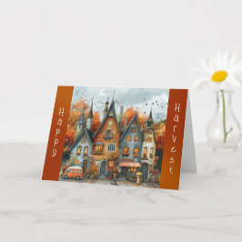 Erntedank der Vintagen Herbstdörfer Karte