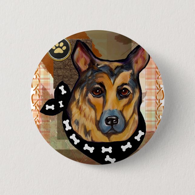 ERNTEDANK DEUTSCHE SHEPHERD BUTTON (Vorderseite)