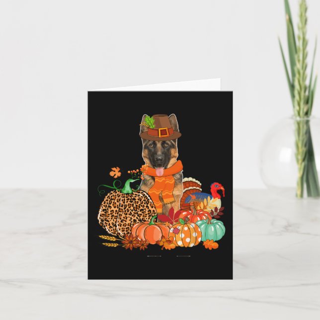 Erntedank Deutscher Schäferhund mit türkischer Her Karte (Vorderseite)