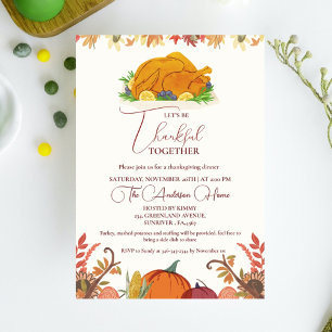 Erntedank Dineer fall Pumpkin Türkei Party Einladung