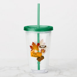 Erntedank Dinner Cuisine Pumpkin Pie Hot Choco Acryltrinkbecher