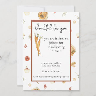 Erntedank Dinner Einladung Aquarellfarbe