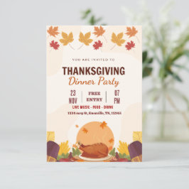 Erntedank Dinner Einladung Vorlage (Bearbeitbar)