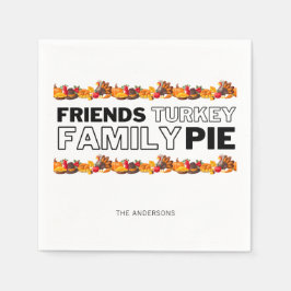 Erntedank Dinner Friends Turkey Family Pie Serviette