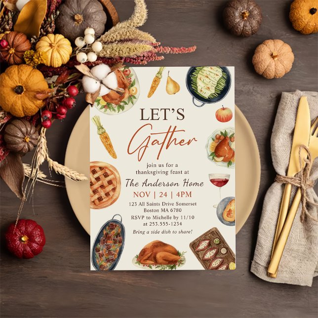 Erntedank Dinner mit der Türkei Lasst uns zusammen Einladung (Von Creator hochgeladen)