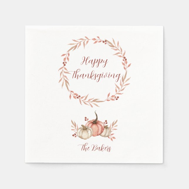 Erntedank Dinner Napkin Pumpkin Gewürz Serviette (Vorderseite)