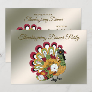 Erntedank Dinner Party Farbenfrohe Blüte Türkei Einladung