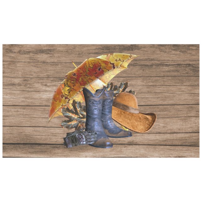 Erntedank Dinner Party Orange Rustikal Vintag Tischdecke (Vorderseite (Horizontal))