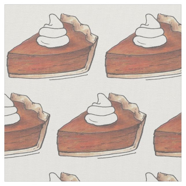 Erntedank Dinner Pumpkin Pie Slice Feinschmecker Stoff (Nahaufnahme)