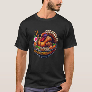 Erntedank Dinner Spaß Funny Turkey Ramen Noodl T-Shirt