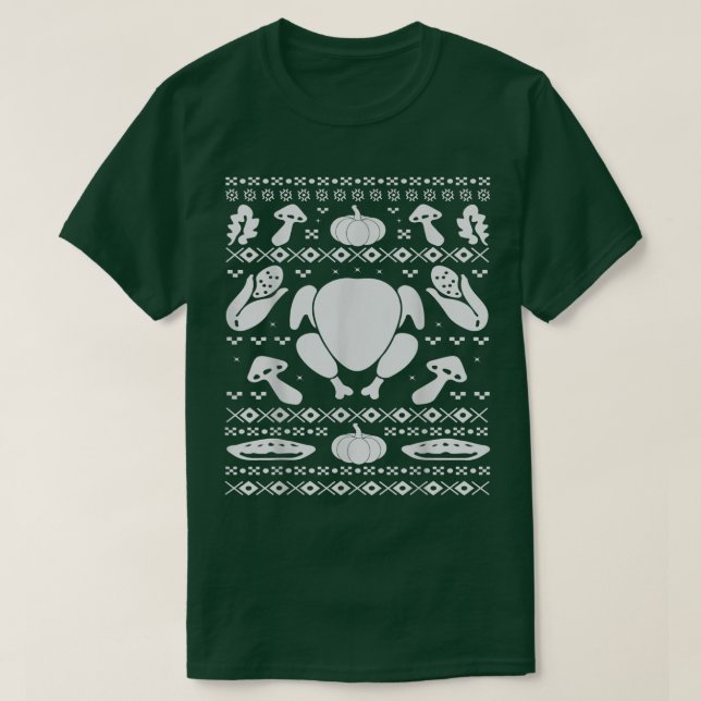 Erntedank Dinner Ugge Weihnachts Sweater Style  T-Shirt (Design vorne)