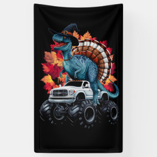 Erntedank-Dinosaurier-T-Rex-Monstertruck Banner